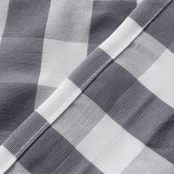 vctops Grey and White Buffalo Check Door Window Curtain with Tieback Rod Pocket - Picture 4 of 4